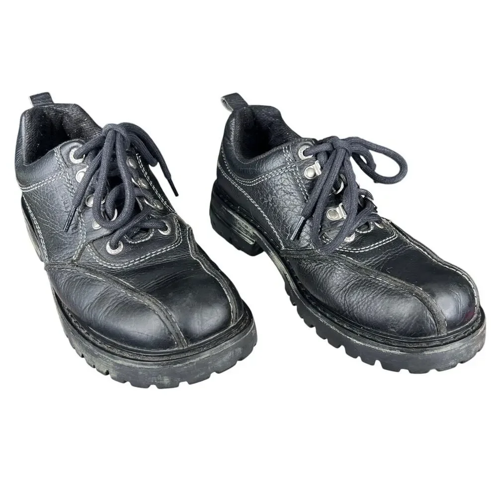 Vintage Bed Stu Men’s Next Step Chunky Lug Sole Black Leather Oxfords Size US 10